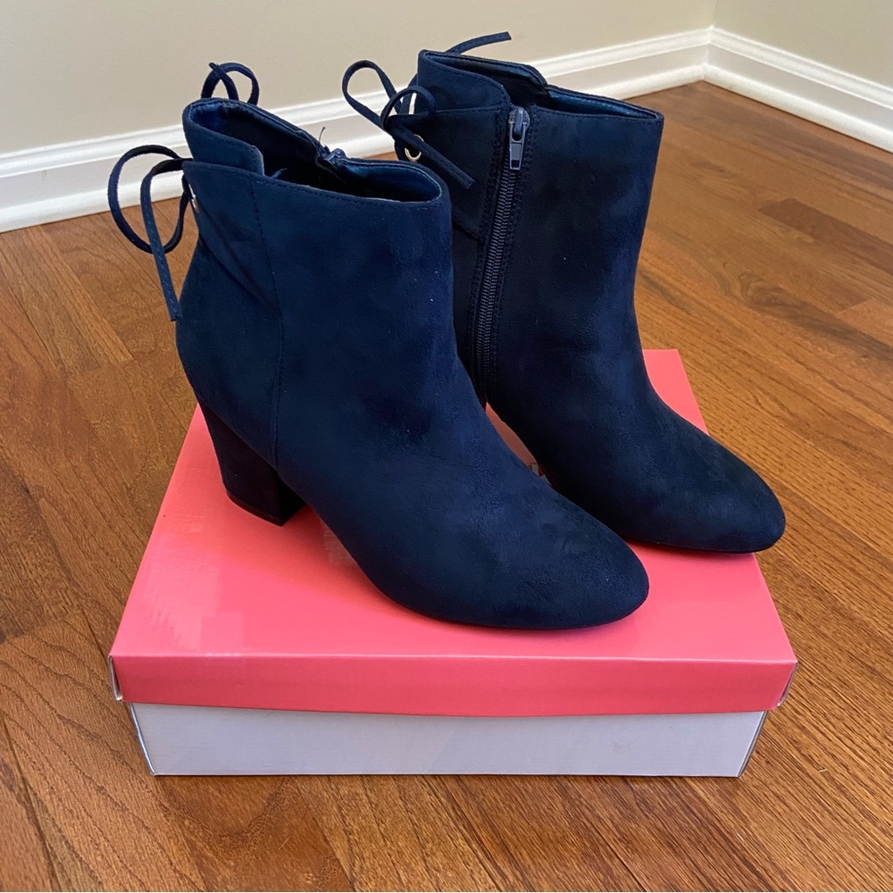 SOLD Blue Suede Booties Size 9